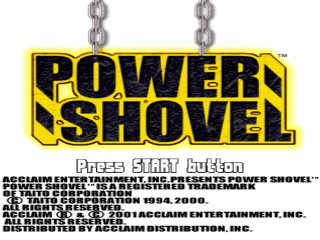 Power Shovel title screen for Playstation